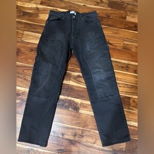 Men's Black Washed Grey Carpenter Jeans Legend London 34